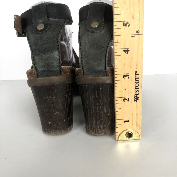 DANSKO Dominique T-Strap Suede Leather Heel Sandals Size EU 39 US 8.5-9 Black - Picture 9 of 11